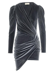 Steel Velvet Jersey Dress