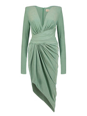 Drape Asymmetric Long Dress