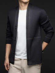 Men's Wool-Blend Striped Cardigan