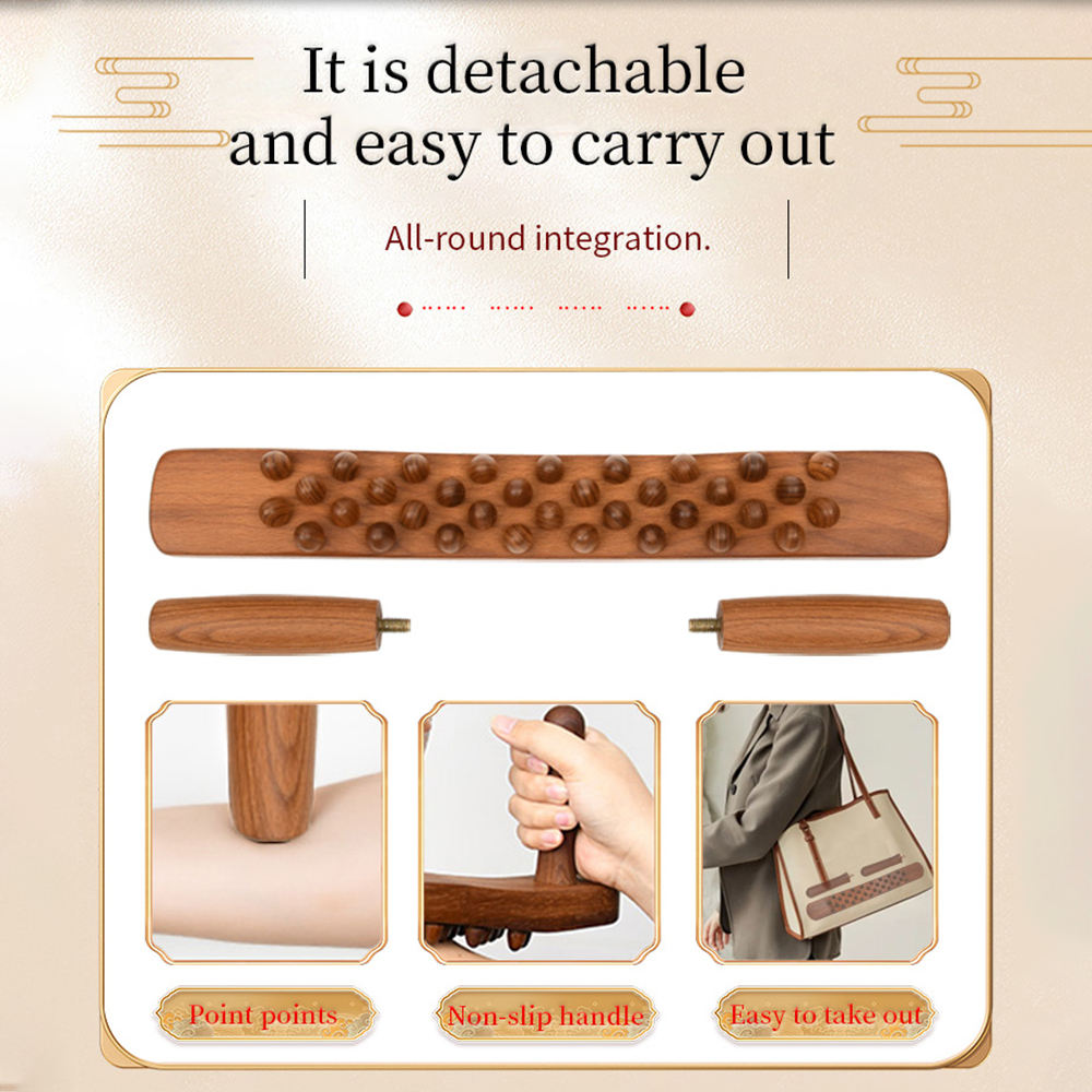 Handheld 34-Bead Wooden Massage Tool for Relaxation | ComfynChic