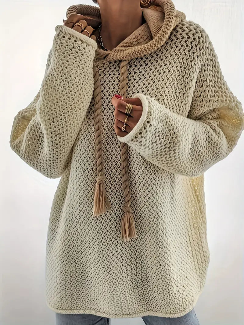 Elegant Hooded Wool Pullover – Cozy Fall/Winter Knit | Comfy N Chic