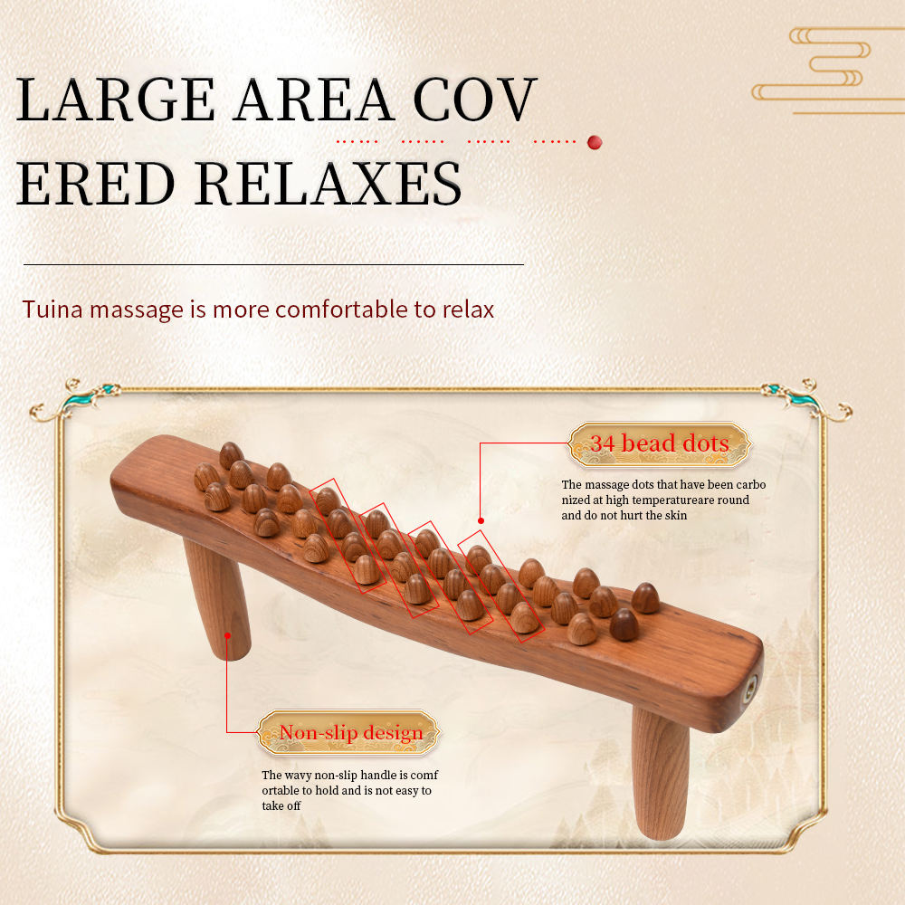 Handheld 34-Bead Wooden Massage Tool for Relaxation | ComfynChic