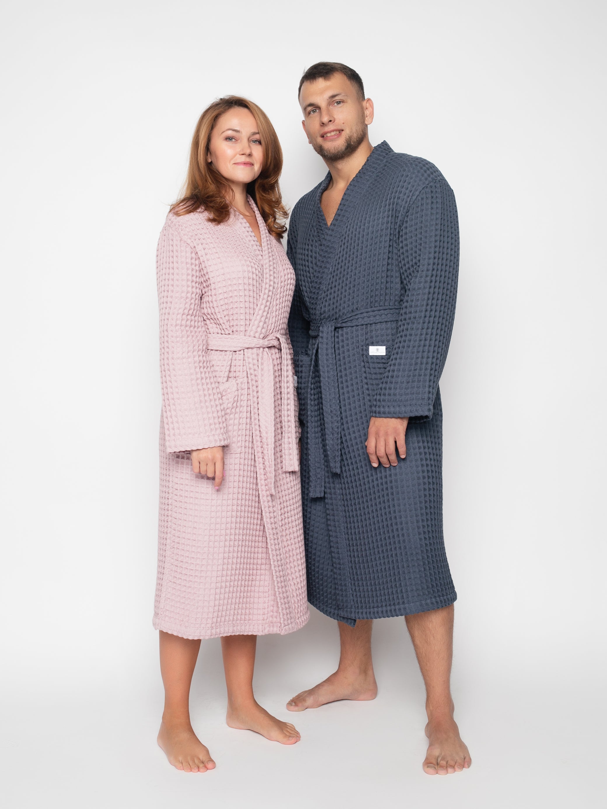 Men's cotton honeycomb bathrobe