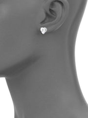 Soliataire Heart Studs