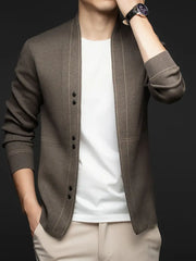 Men's Wool-Blend Striped Cardigan