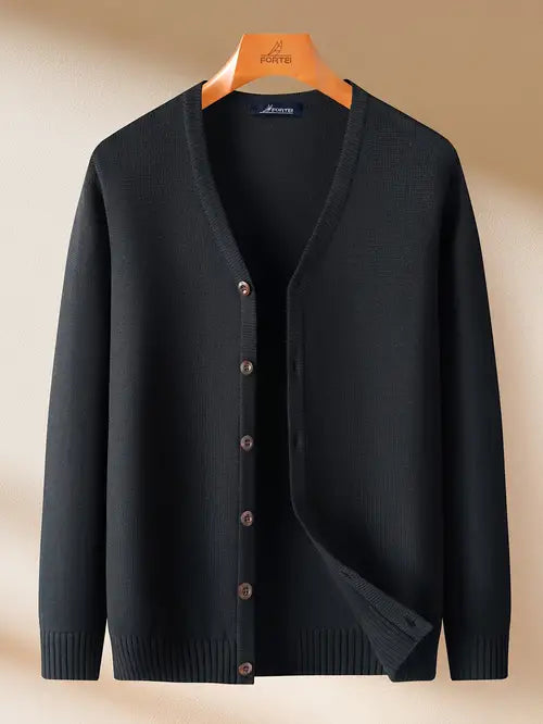 Men's 100% Wool V-Neck Jacket