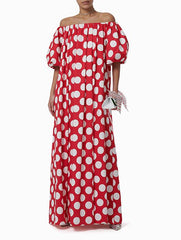 Red Polka Dots Maxi Dress