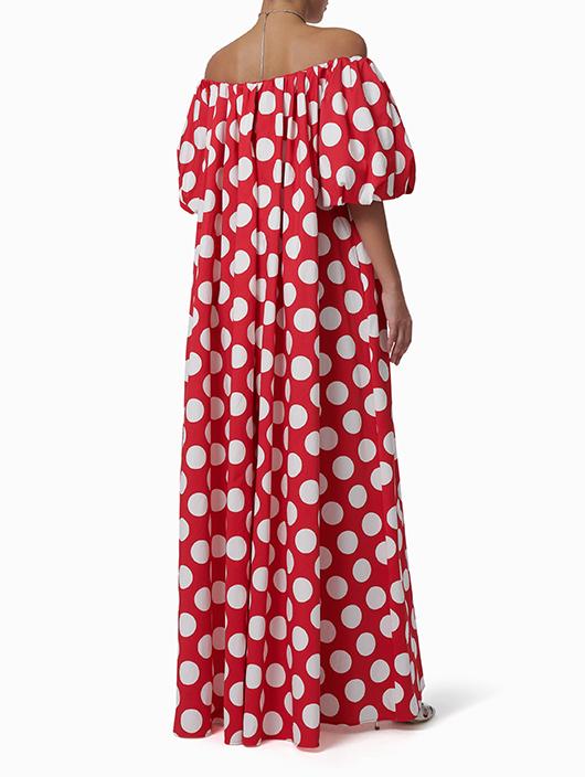 Red Polka Dots Maxi Dress