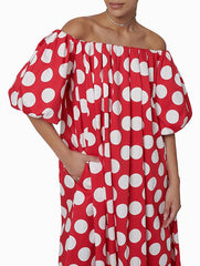 Red Polka Dots Maxi Dress