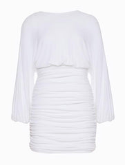 Ruched Detail V-Back Mini Dress