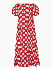 Red Polka Dots Maxi Dress