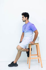 Dip-Dyed Unisex T-shirt in Iris Bloom Color