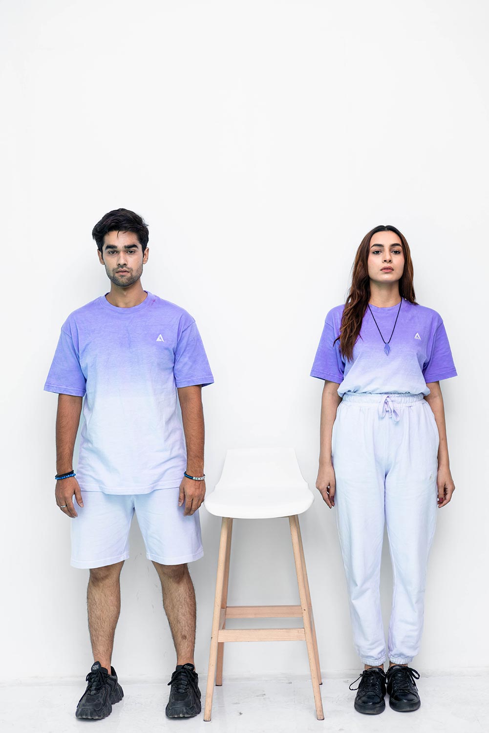 Dip-Dyed Unisex T-shirt in Iris Bloom Color