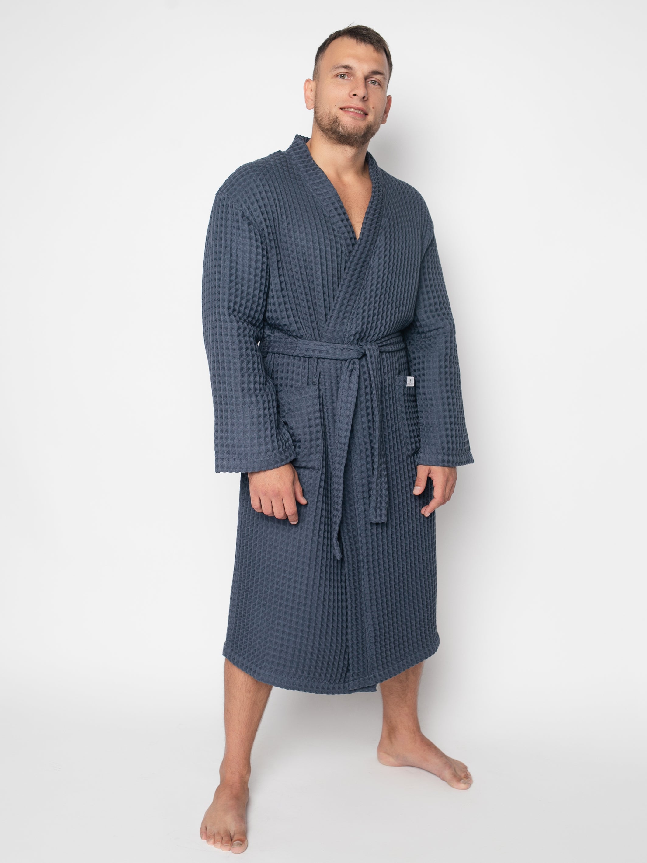 Men's cotton honeycomb bathrobe